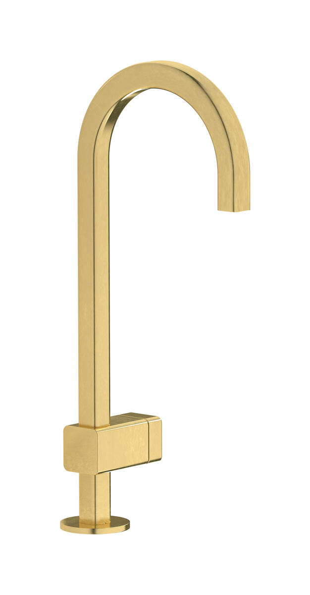 Монорычажный прогрессивный смеситель на раковину в комплекте с донным клапаном. WE ARE IB eo200on_3 Natural Brass Elio