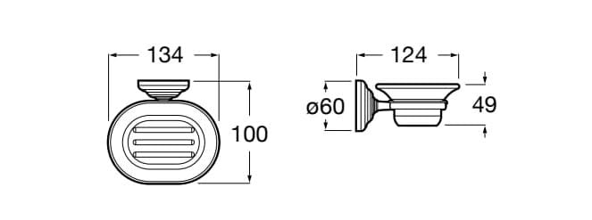 Металлическая и фарфоровая настенная мыльница Roca Carmen ARCH-00113308 - Вид №2