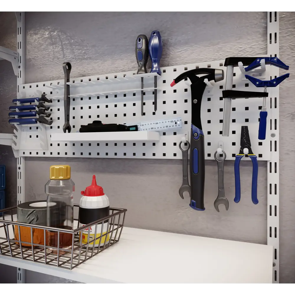 Панель для инструментов KONSENSA 24.7x79.4 см сталь цвет белый STLM-2079585 - Вид №6