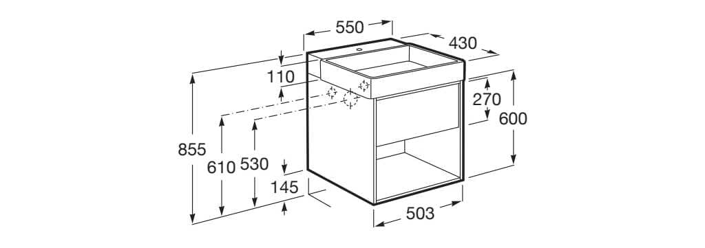 Деревянный подвесной умывальник с ящиками Roca ARCH-00062872 - Вид №25