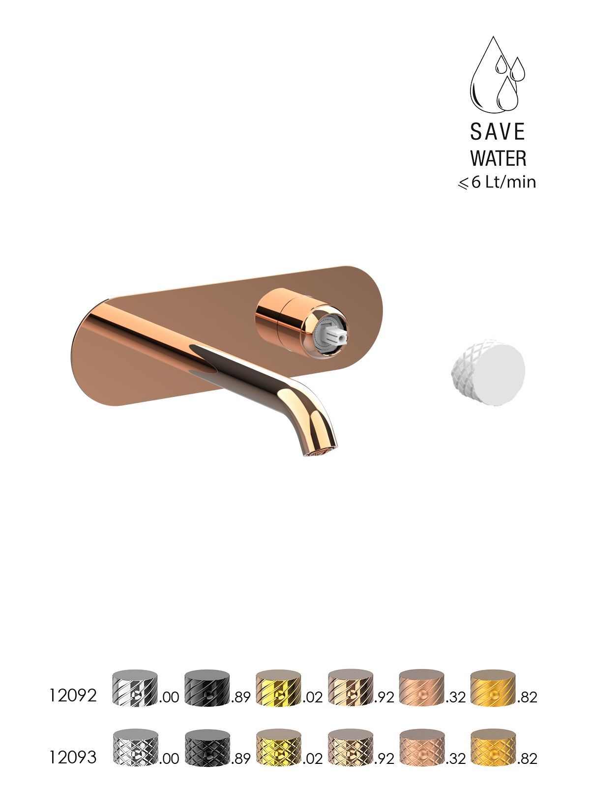 Настенный смеситель для раковины с ограничителем расхода Rubinetterie Frattini Pepe XLS ARCH-00147857 - Вид №12