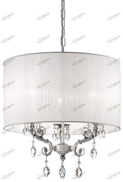 Possoni Illuminazione Старинная серебряная люстра с кристаллами swarovski® Firefly 7117/3