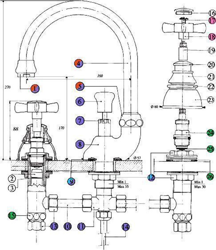 6109200018 Смеситель Bandini Old England Santreyd - Вид №2