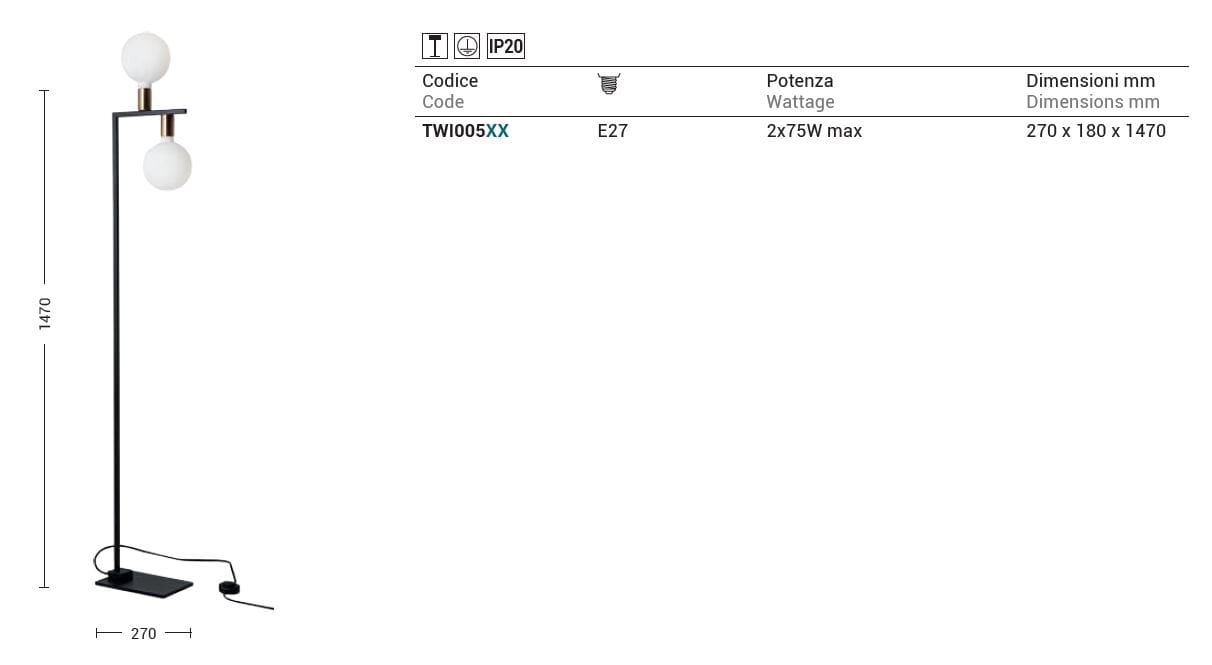 Металлический торшер с диммером Rossini Illuminazione ARCH-00088716 - Вид №5