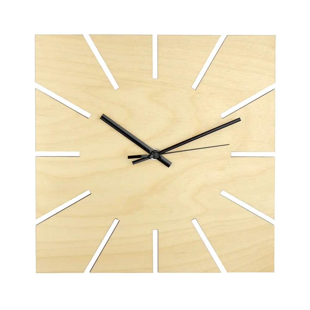 Часы настенные Troykatime Минимализм квадратные дерево цвет бежевый бесшумные ø29 см DESIGN CORE STLM-2058729