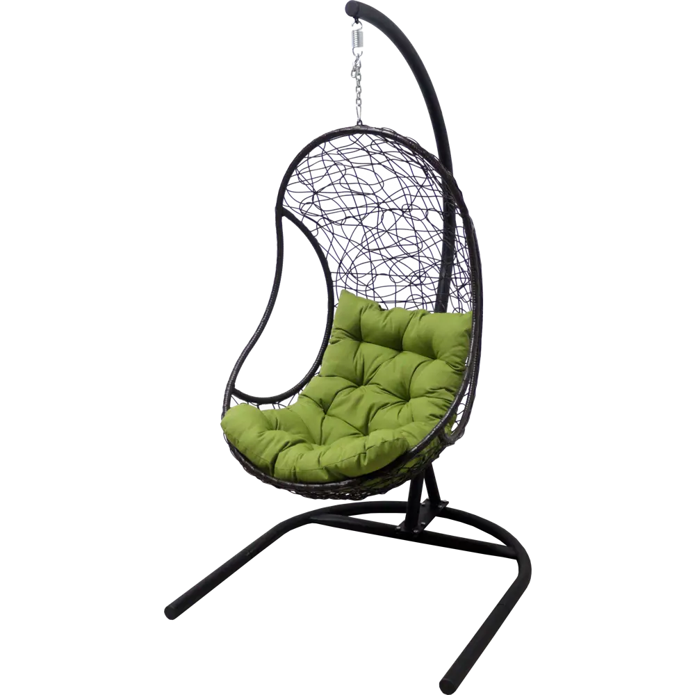 Кресло подвесное с опорой Bliss 102x200x126 см, искусственный ротанг, тёмно-коричневый/оливковый Santreyd BL001 STLM-2194953