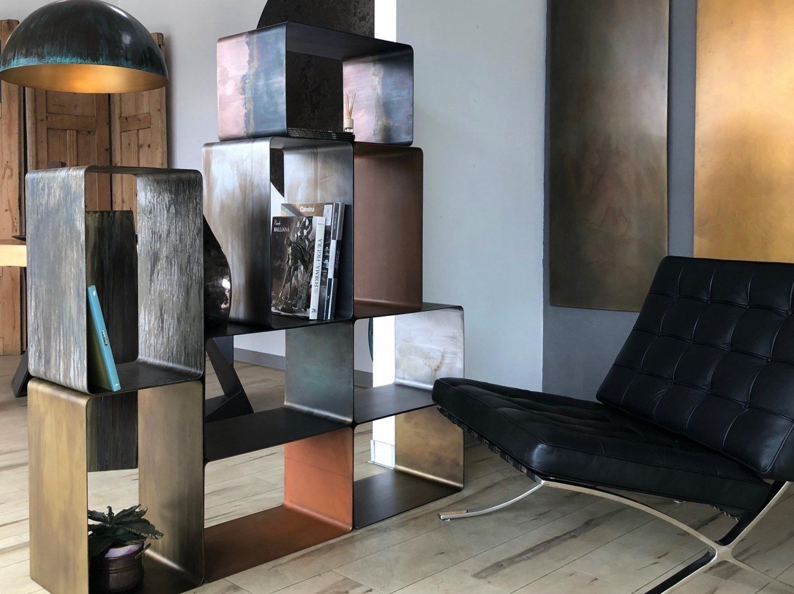 Железный книжный шкаф / журнальный столик Lusent35 параллелепипеды ARCH-00105295 - Вид №5