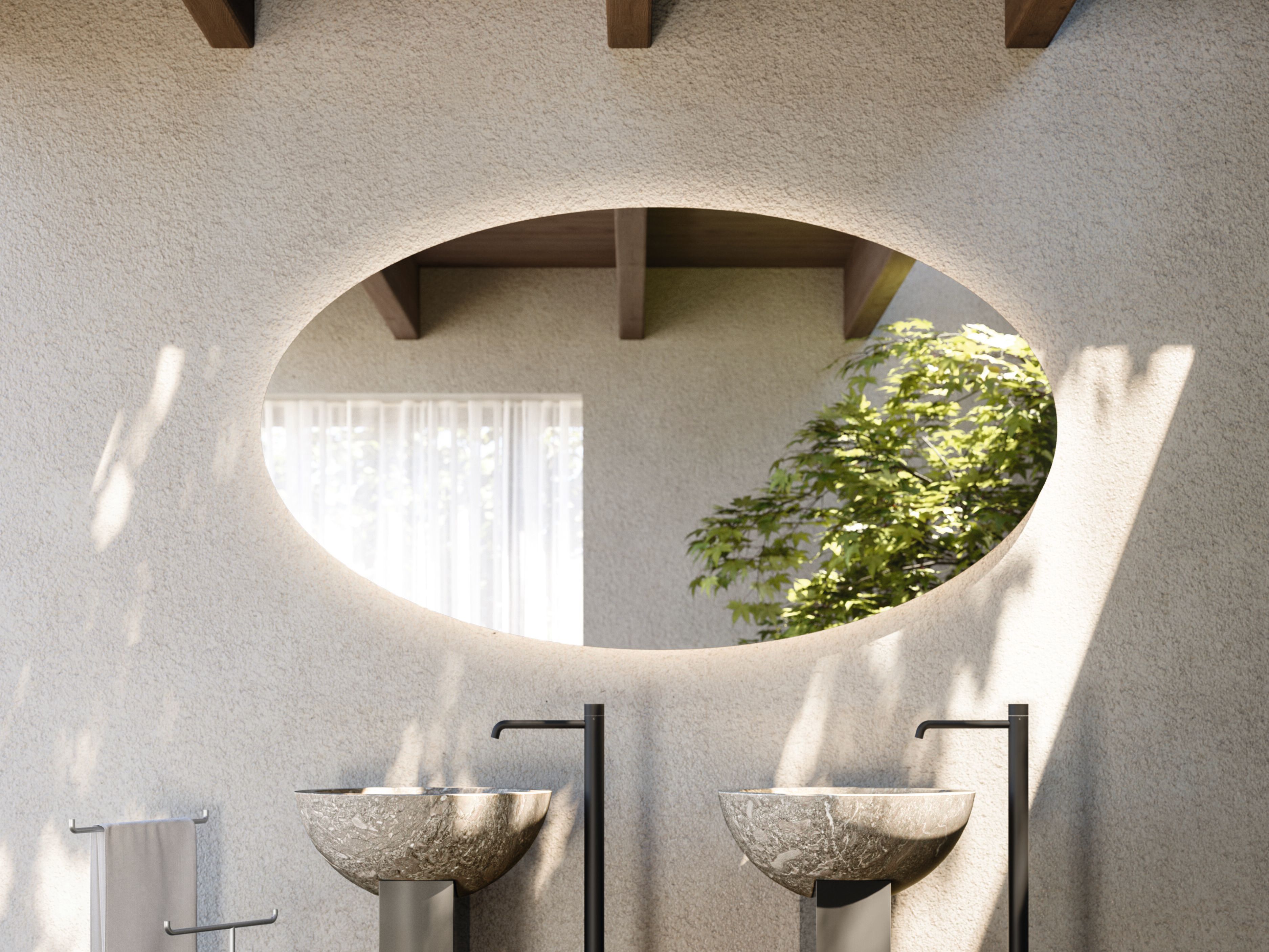 Овальное зеркало со встроенным освещением Boffi ARCH-00002634 - Вид №1