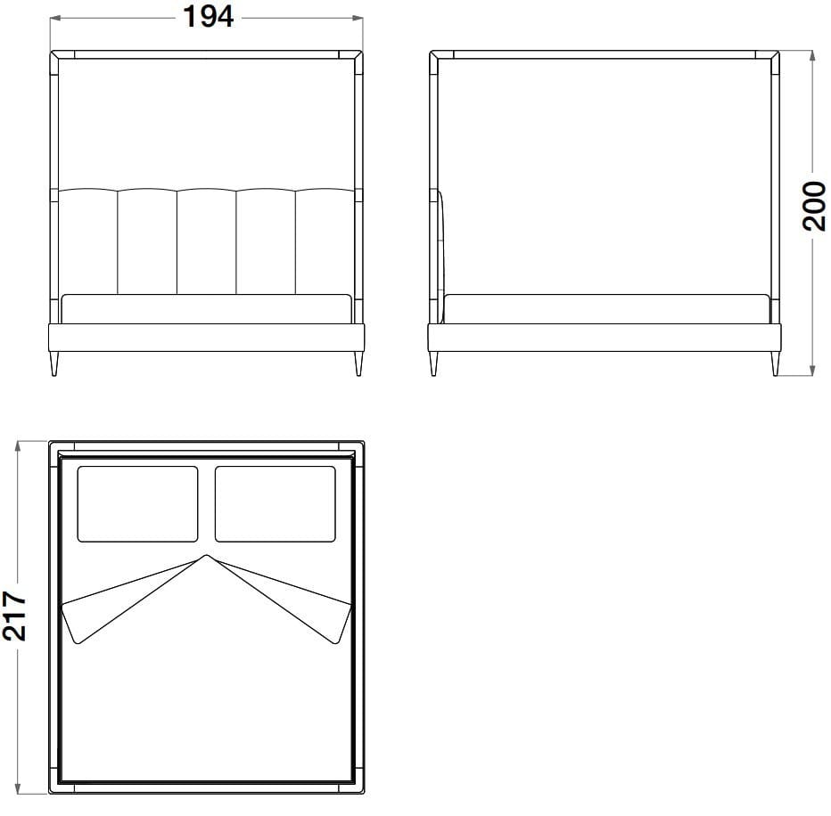 Кровать из нубука и металла с балдахином CPRN HOMOOD Sesto Senso ARCH-00037874 - Вид №3