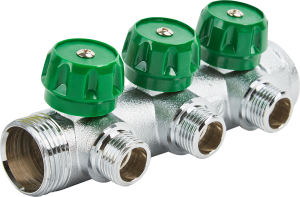 Коллектор распределительный STOUT 3 отвода 1"×1/2" для систем отопления и водоснабжения 84868359