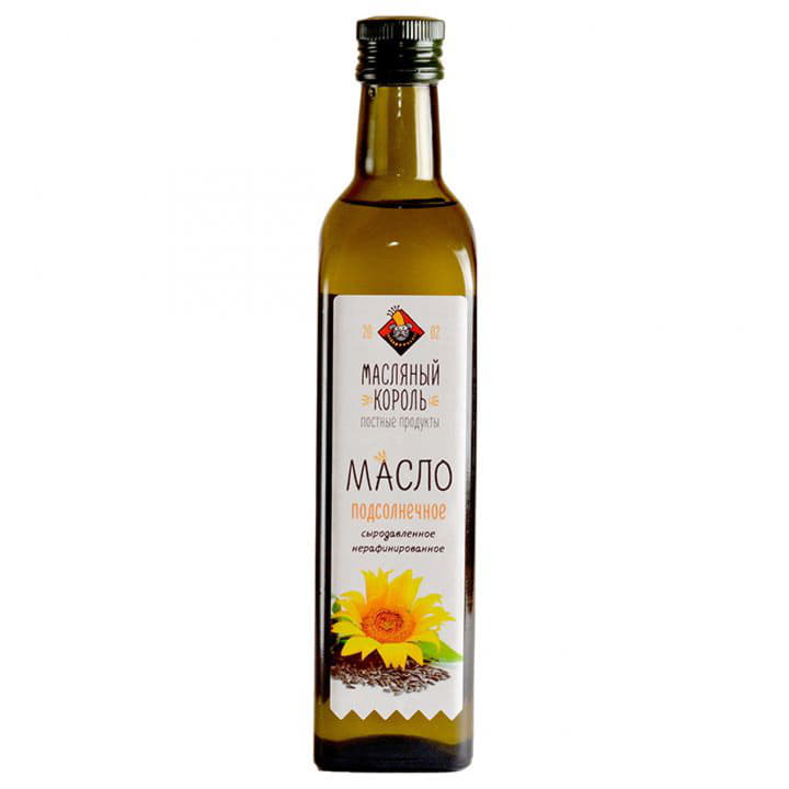 Масло подсолнечное Масляный Король холодного отжима сыродавленное 0,5 л Santreyd 5839