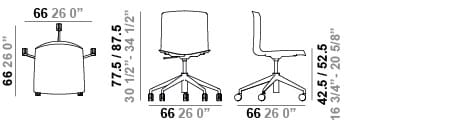Стул с колесами Arper Catifa 46 ARCH-00133802 - Вид №8