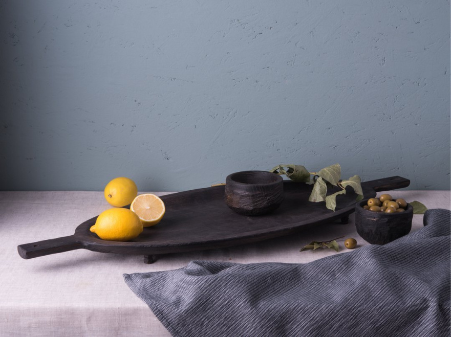 Поднос овальный черный 30x70 FUGA ECO WOOD 123608 Черный  - Вид №2