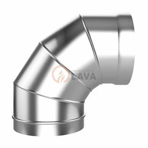 Отвод LAVA 100, угол 90*, нерж. 304 (0,8)