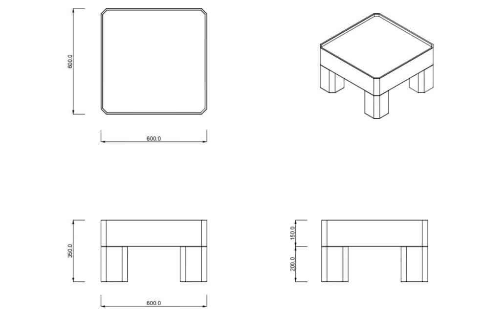 Деревянный квадратный низкий журнальный столик Joyf блок ARCH-00017003 - Вид №8