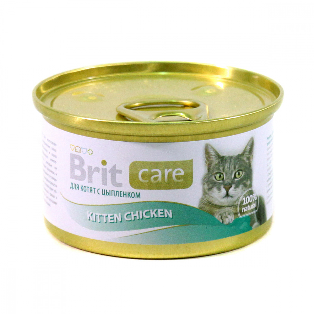 ПР0016448 Корм для котят Care Цыпленок конс. 80г Brit 