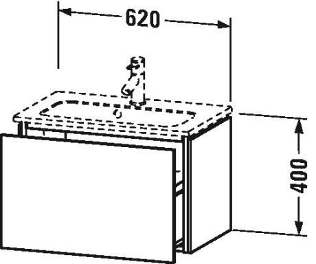 LC615602222 L-Cube Тумбочка подвесная компакт Белый глянцевый декор Duravit - Вид №1