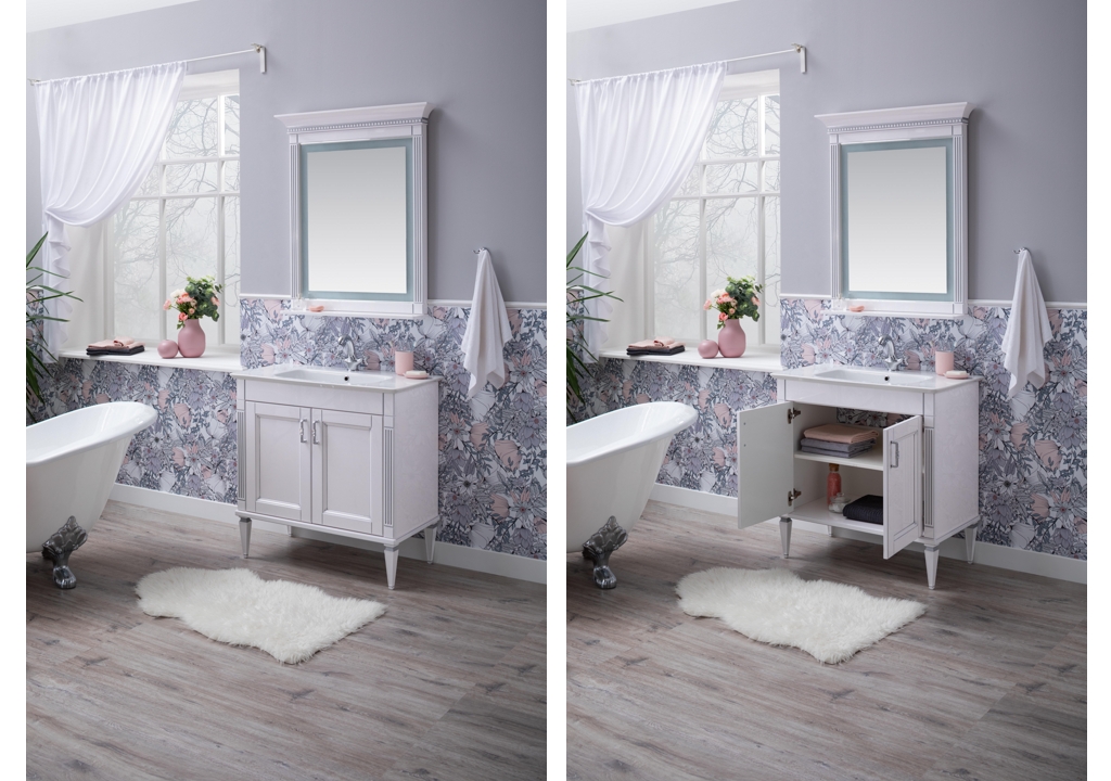 Тумба с раковиной Aquanet Селена 90 белый/серебро 0020164900186680 - Вид №6