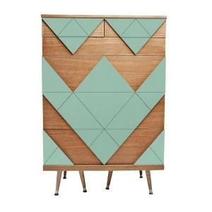 Комод с рисунком светло-зеленый Big Woo WOODI  00-3965897 Бежевый;зеленый