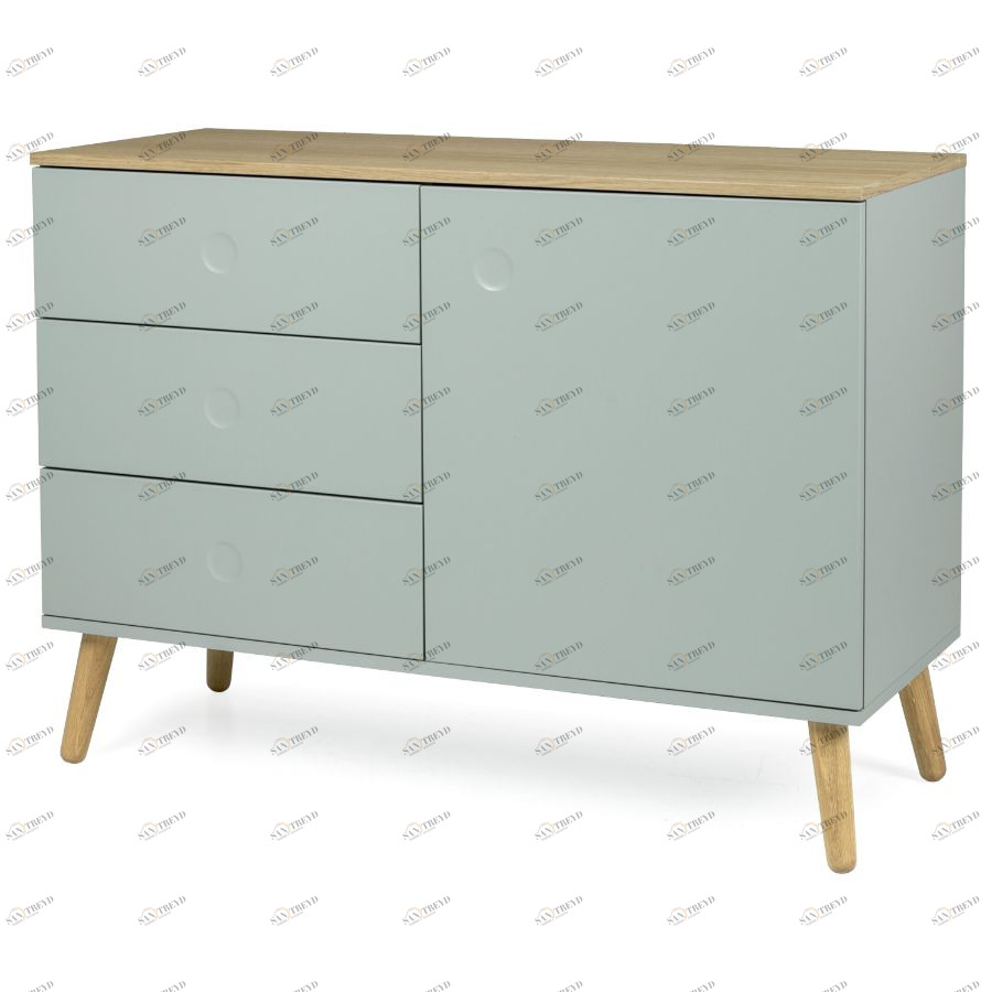 Сервант Tenzo Dot, 79х109х43 см, дуб, зеленый 1674676