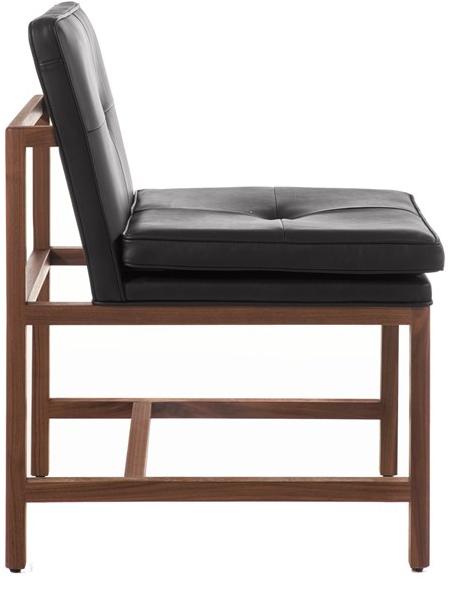 BassamFellows Мягкое кожаное кресло Wood frame dining Cb-541 - Вид №3