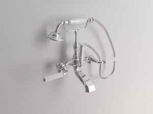 Смеситель для ванны с 2 отверстиями с ручным душем