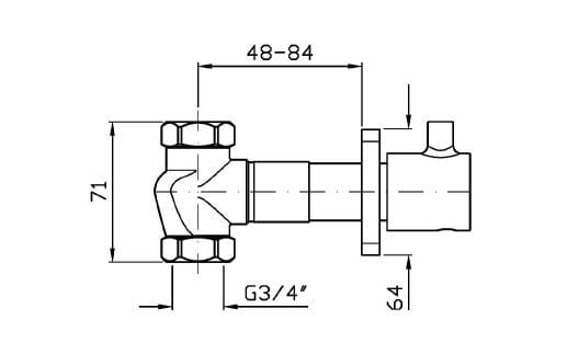 Латунный встраиваемый смеситель для душа с одним отверстием Zucchetti Pan ARCH-00009993 - Вид №2