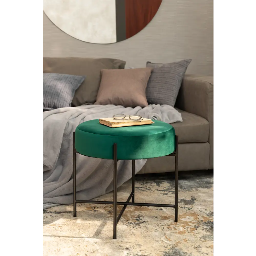 Табурет с мягкой обивкой Atmosphera Arty 47x45 см цвет зеленый STLM-2105966 - Вид №2