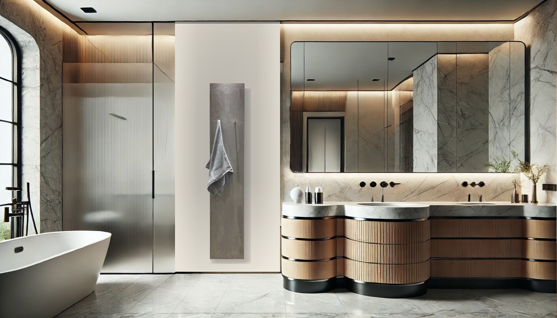 Вертикальный панельный полотенцесушитель Olycale® CINIER Sèche-Serviettes ARCH-00054190 - Вид №1