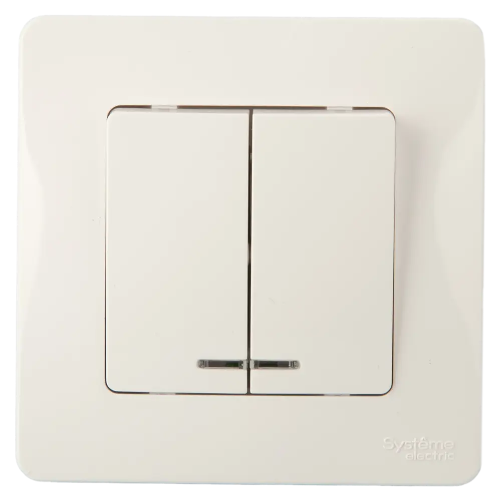Выключатель встраиваемый Systeme Electric Blanca 2 клавиши с подсветкой цвет белый STLM-2147989 - Вид №1