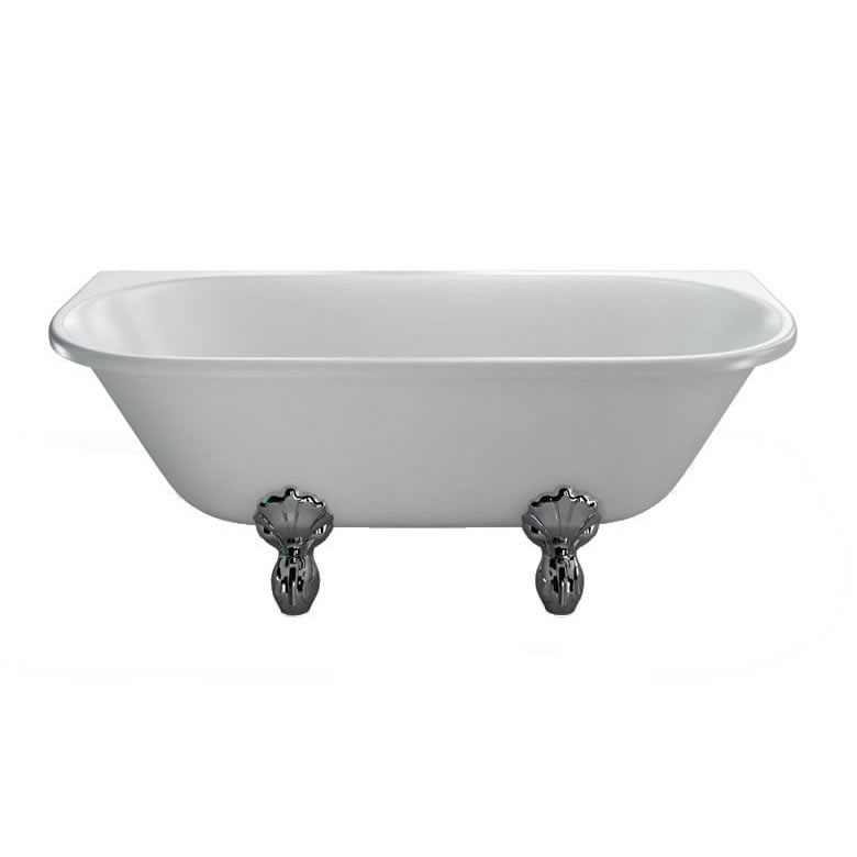 Burlington Традиционная ванна на ножках Avantgarde 1700 с приставной стенкой с ножками Classic в черном цвете L3B T12D 