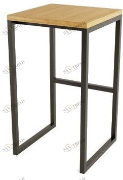 Woodman Высокий табурет из стали и дерева с подставкой для ног Frame 243031101163