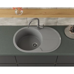 92006411 Мойка для кухни врезная Bauedge BAU0033 51x78 см глубина чаши 51 см кварц цвет серый STLM-1332101