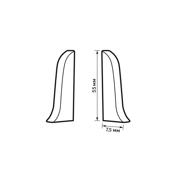 83411527 Заглушка левая и правая белый 55 мм 2 шт. STLM-0041121 ARTENS  - Вид №4