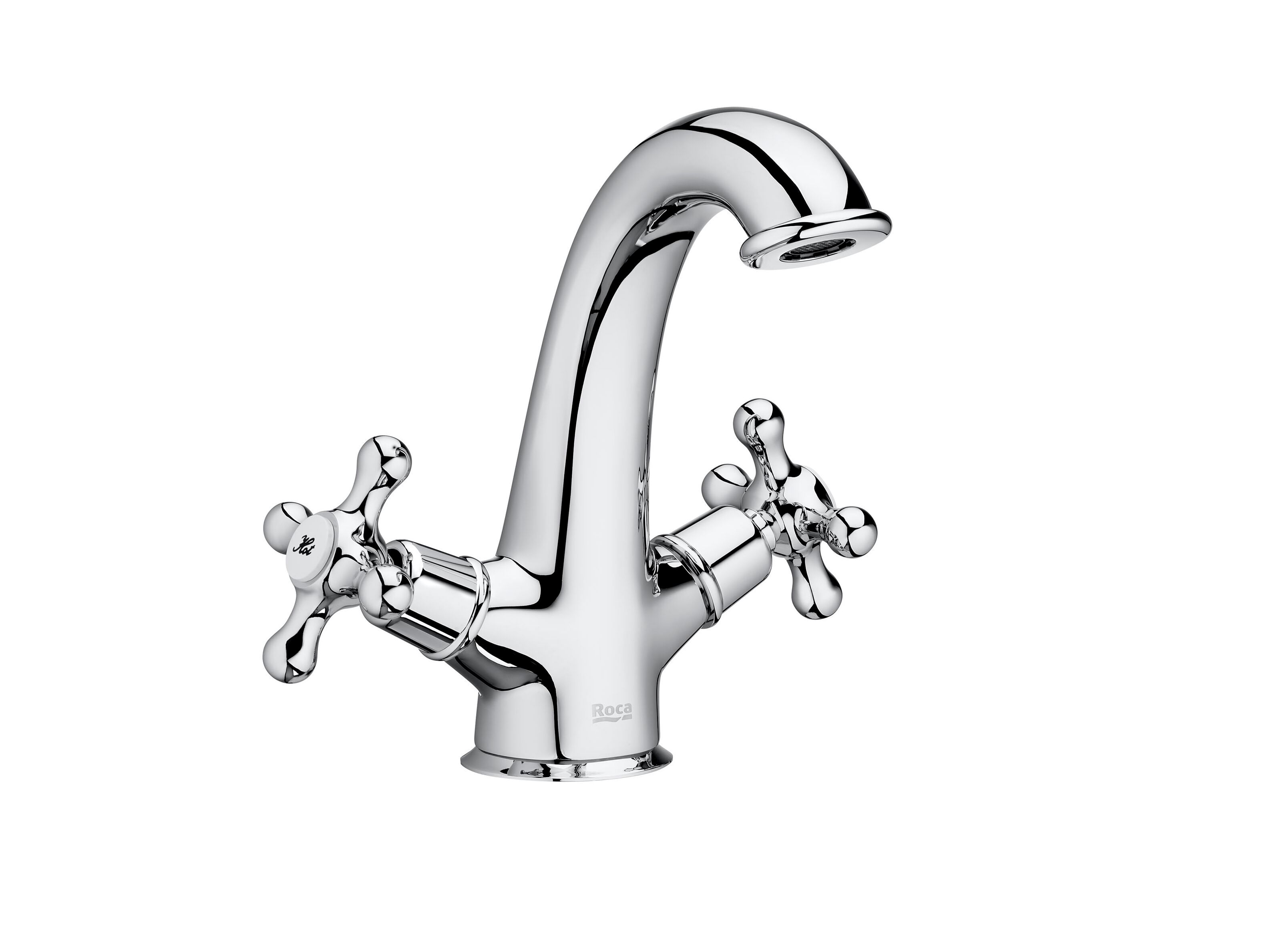 Смеситель для раковины из хромированной латуни со сливом Roca Carmen ARCH-00110879