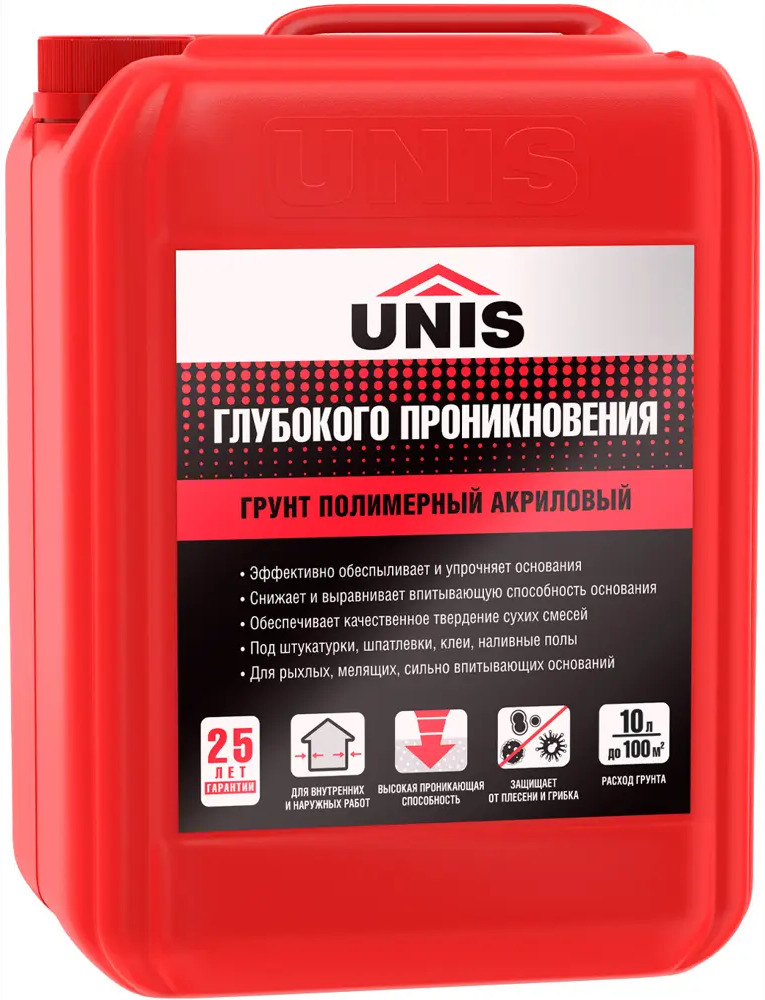 Грунтовка Unis глубокого проникновения для укрепления поверхностей 10 л 82120300