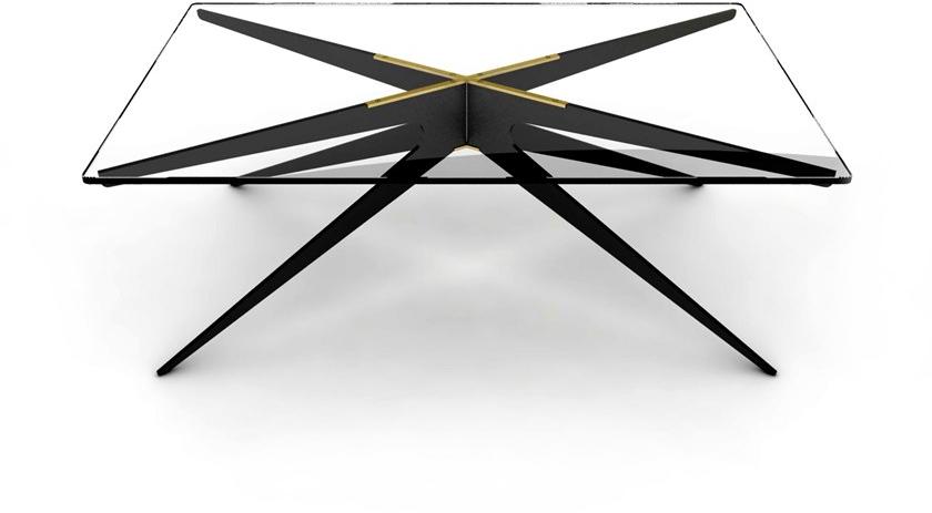 GABRIEL SCOTT Прямоугольный журнальный столик из стали и стекла для гостиной Dean sun-id-1396351 - Вид №1