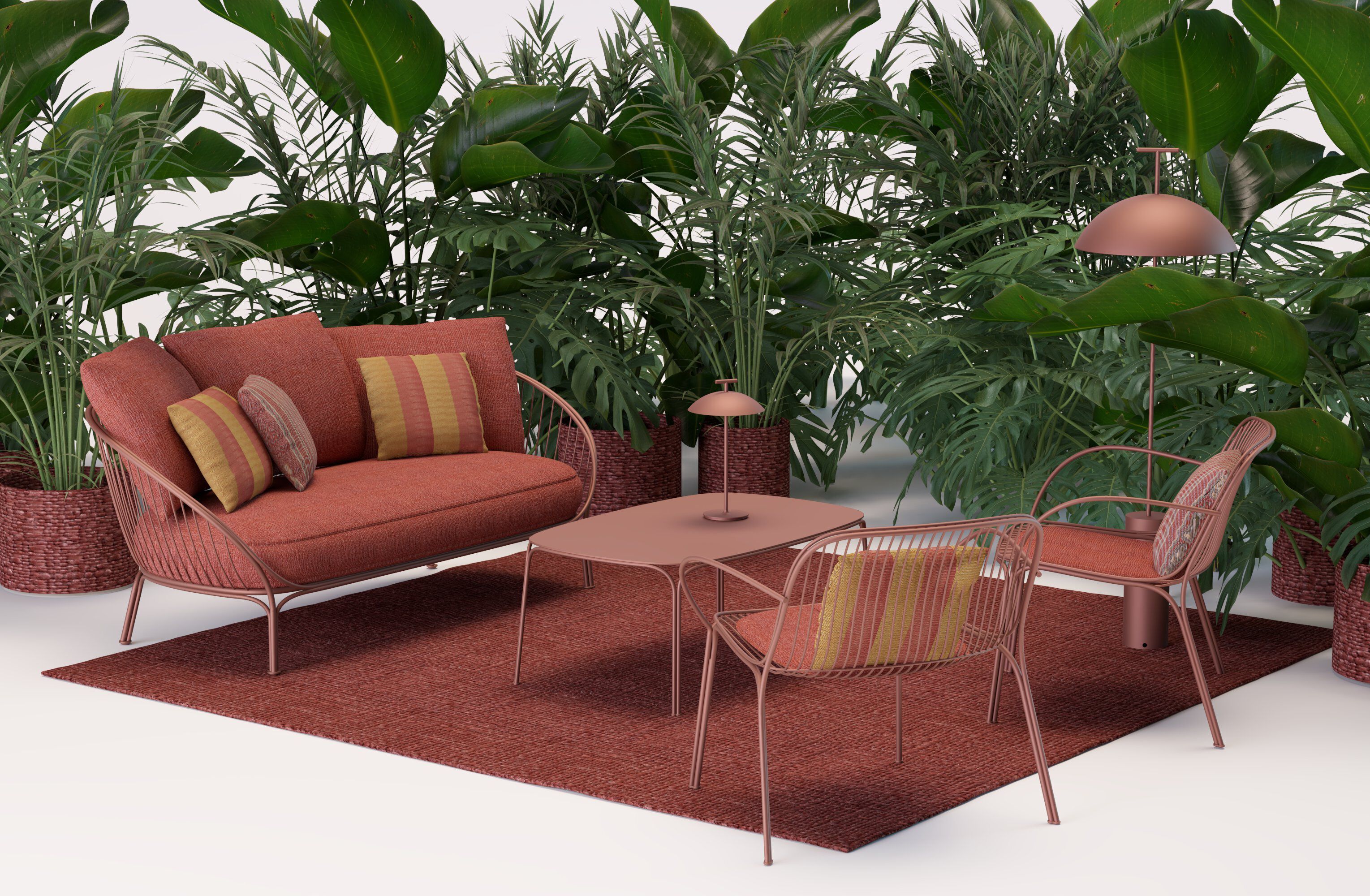 2-местный оцинкованный стальной и тканый садовый диван Kartell Hiray ARCH-00025544 - Вид №5