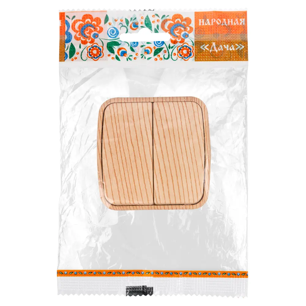 Выключатель накладной TDM Electric Дача с двумя клавишами в цвете сосна 89376331 STLM-1109347 - Вид №5