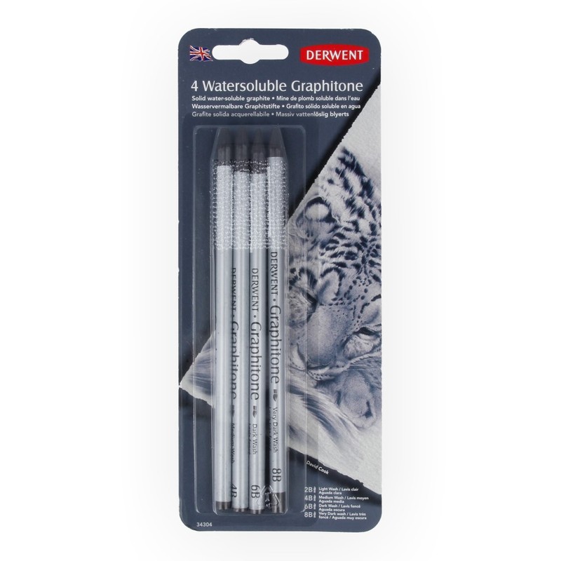34304 Набор водорастворимых карандашей Graphitone 4 шт. ассорти Derwent 