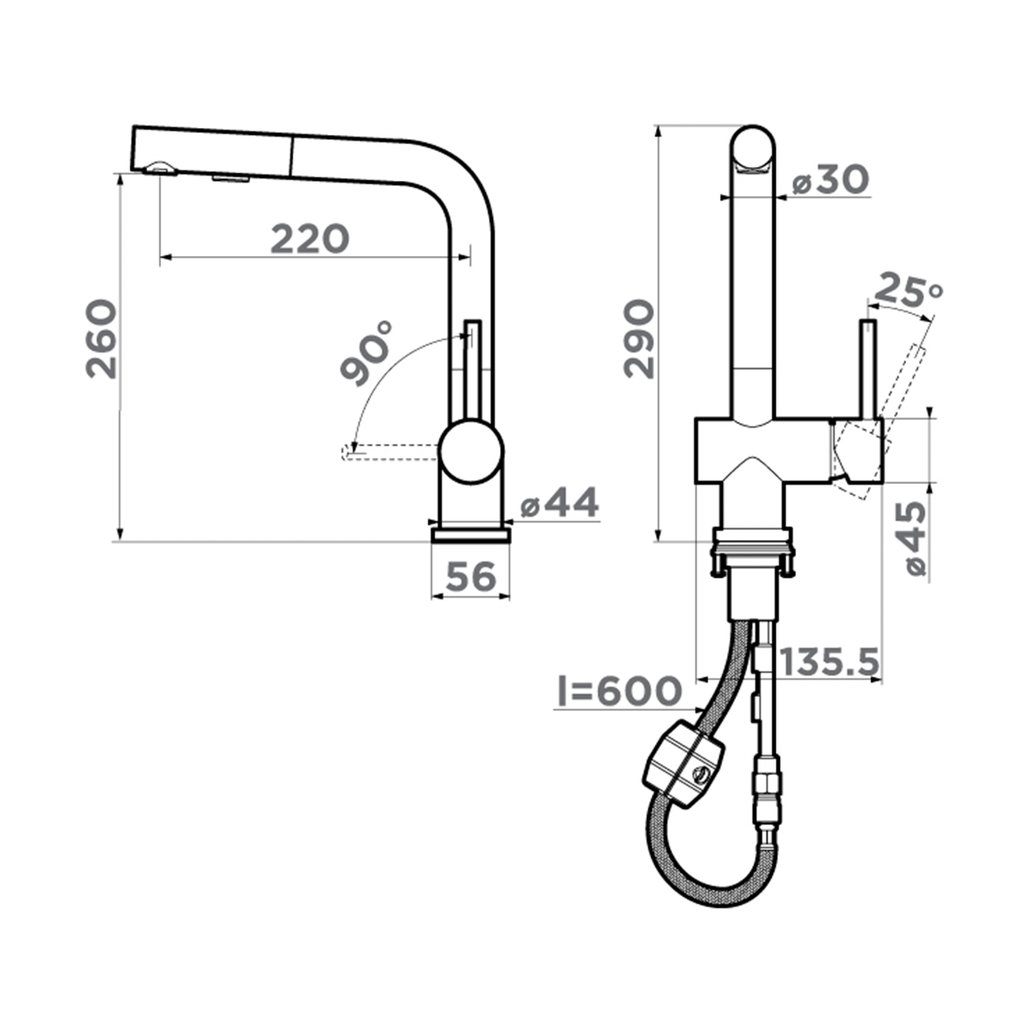 Смеситель для кухни Koriyama-SB OMOIKIRI 4991006 - Вид №2