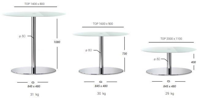 PF Stile Основание стола из нержавеющей стали Ellypse 502 - Вид №2