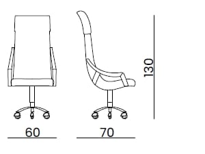 5-спицевое кожаное вращающееся офисное кресло с высокой спинкой Bizzotto Italia Symphony-Infinity ARCH-00136792 - Вид №2