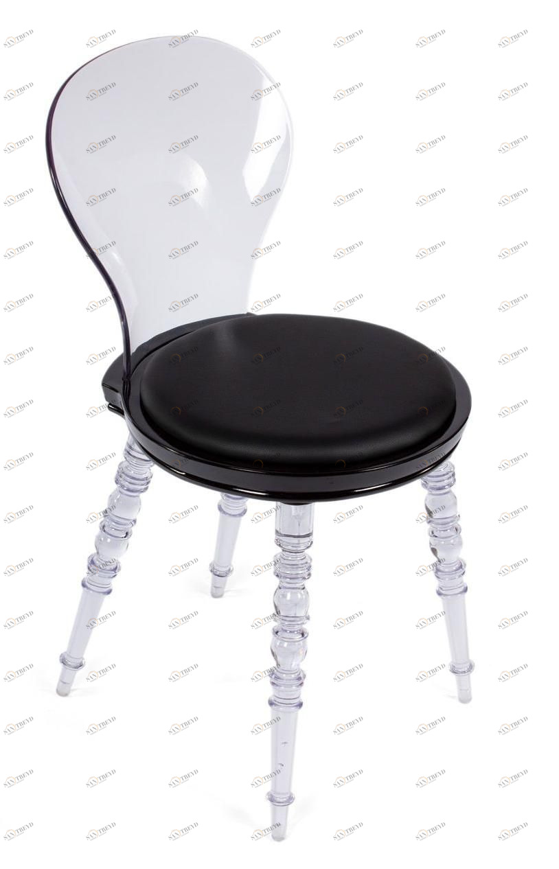 Стул с прозрачными ножками черный Babel BRADEX HOME  00-3973885 Прозрачный;черный 