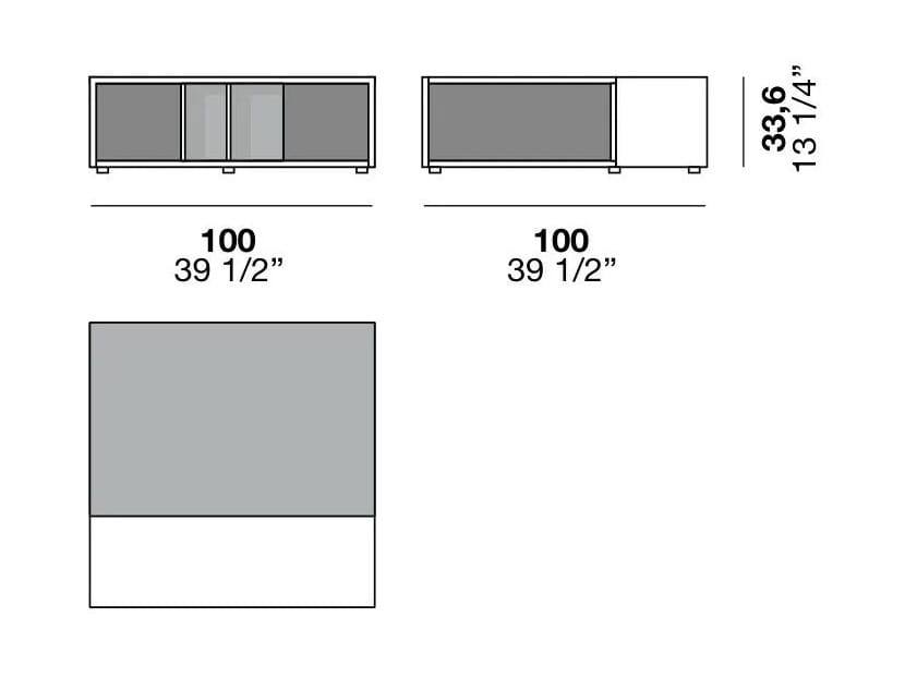 Деревянный квадратный журнальный столик с отсеком для хранения Alf DaFrè NORMAN ARCH-00024786 - Вид №3
