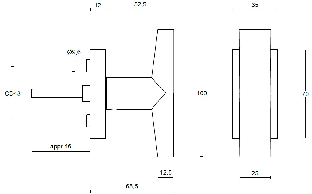 Formani Ручка для откидного окна пвд черный сатин Inc 3603d004izxx0 - Вид №1