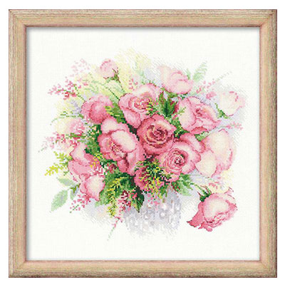 1335 Набор для вышивания Акварельные розы 30 х 30 см RIOLIS Сотвори Сама 