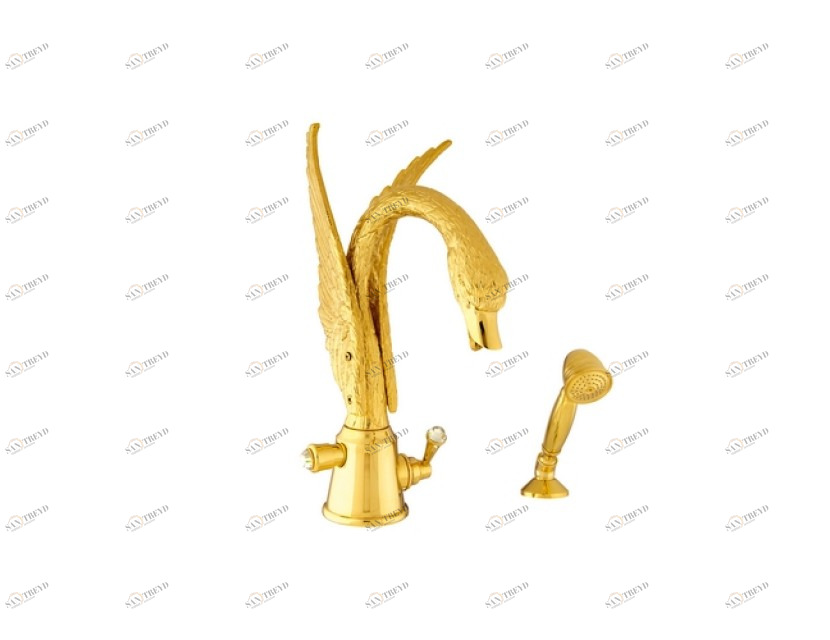 039257.A00.71 Прогрессивный смеситель monolever для ванны с кристаллами Swarovski Античное серебро Mestre Swan