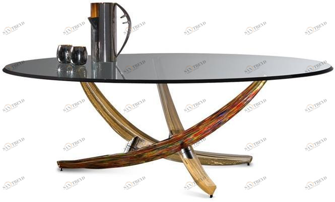 Reflex Круглый стеклянный журнальный столик Fili d'erba sun-id-1440236