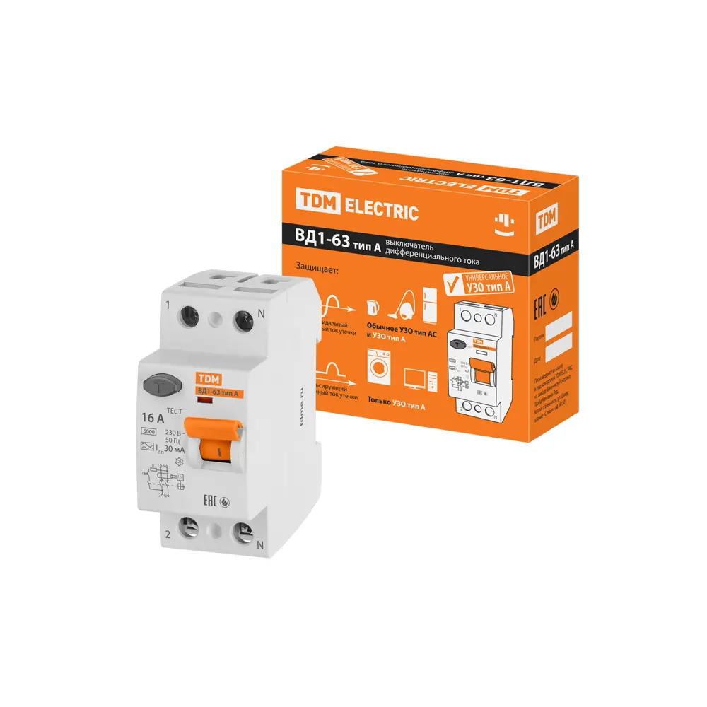 УЗО TDM Electric ВД1-63 - защита от поражения током и возгораний 89347154 STLM-1118417 - Вид №5
